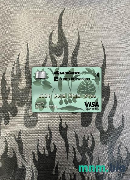Ecuador Banco Bolivariano bank visa signature card wygląd fotograficzny skan PSD + zdjęcie